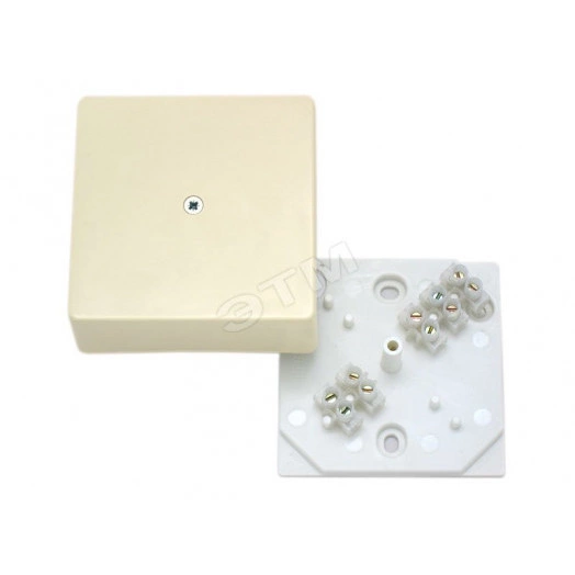 Коробка клеммная 75х75х30мм слоновая кость