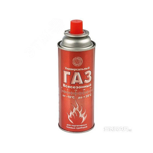 Газ в баллоне портативном (цанговый, 220 г), всесезонный (Сибиар)