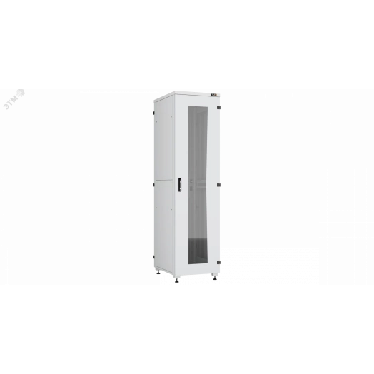 Шкаф напольный серии Lite II 19', 47U, стеклянная дверь, цельнометаллические двухуровневые стенки и задняя дверь, Ш600хВ2264хГ800мм, в разобранном виде, серый RAL7035