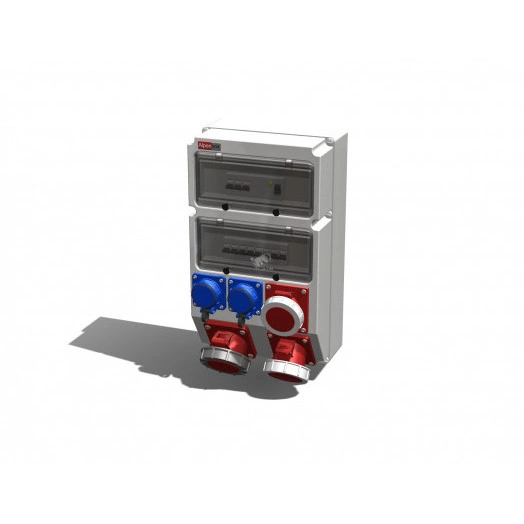 Устройство распределительное AlpenBox настенное пластик IP67 63A корпус 297х504х177 серый