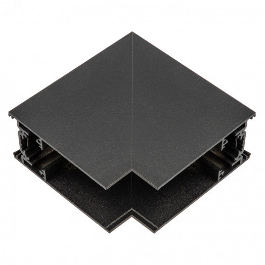 Коннектор UBX-MS22/35 BLACK для накладных магнитных шинопроводов, 35мм. Угловой. Вертикальный. Черный. ТМ Uniel