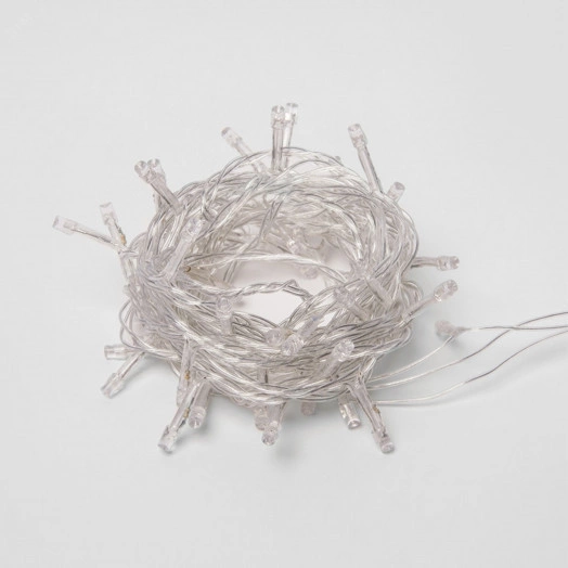 Гирлянда светодиодная с контроллером, 5м 50 светодиодов ULD-S0500-050/DTA BLUE IP20 Синий свет Провод прозрачный