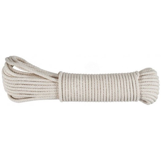 Веревка хлопковая вязаная 6 мм х 15 м