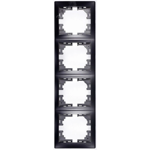 MIRA Рамка 4-ая вертикальная чёрный бархат без вставки (10шт/120шт)