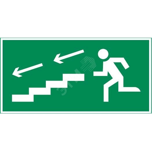 Пиктограмма ''ПО ЛЕСТНИЦЕ ВНИЗ ВЛЕВО'' 300х150мм  для аварийно-эвакуационного светильника Vision/IP65 Basic
