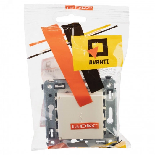 Avanti Розетка с крышкой в стену, 2P+E, ''Ванильная дымка''