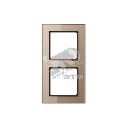 Рамка 2-я для горизонтальной/вертикальной установки  Серия- ACreation  Материал- стекло  Цвет- шампань