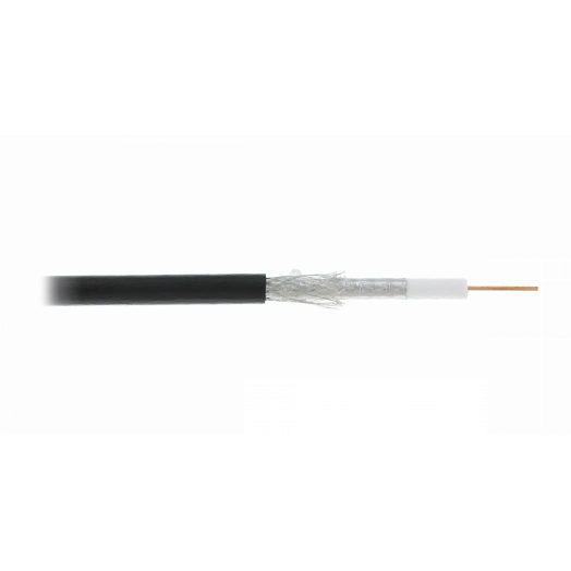 Кабель коаксиальный RG-6 (75 Ом) одножильный CCS внешний PE до -40C черный