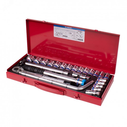 Набор торцевых головок с принадлежностями 1/2', шестигранные, 10-32 мм, 24 предмета