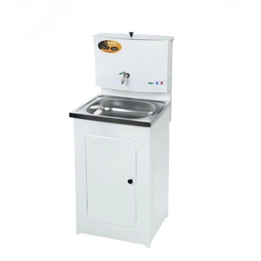 Умывальник дачный ЛЮКС, без подогрева, нержавеющая мойка, цвет белый