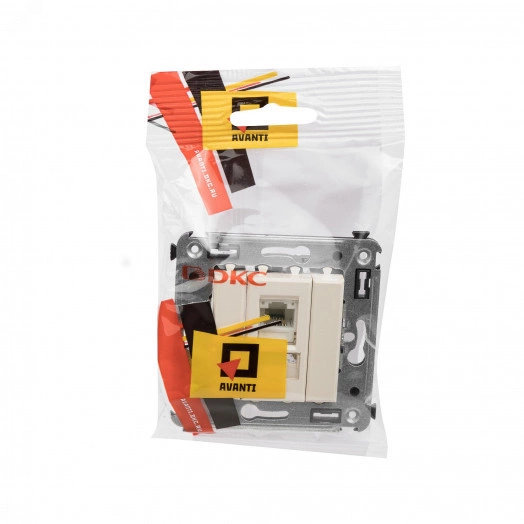 Avanti Розетка RJ-45 в стену 5e одинарная         ''Ванильная дымка ''