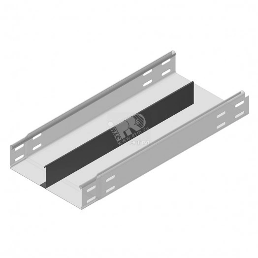 Кабельный лоток неперфорированный с вмонтированным разделителем, высота - 60 мм, ширина - 300 мм, длина - 3000 мм, толщина - 1,00 мм, кратность - 3м, PE - Сталь с порошковым покрытием (окрашенная)
