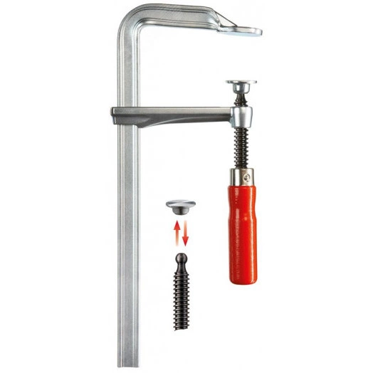 Струбцина цельнометаллическая 250/120, усилие: 6 кН, c деревянной рукояткой