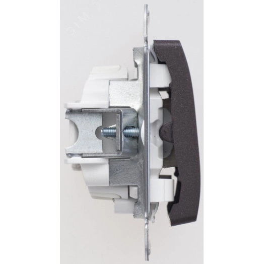 GLOSSA Переключатель одноклавишный с подсветкой схема 6а шоколад в рамку