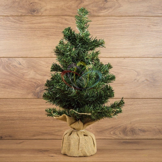 Елочка домашняя 45см в плетеном мешочке, ПВХ