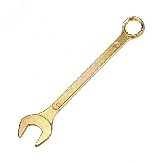 Ключ комбинированный 30 мм, желтый цинк