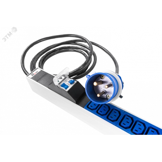 Блок розеток вертикальный, мониторинг, измерение, 1 фаза 32A, авт, 36C13, 1420 мм, вх IEC 309, шнур 3 м