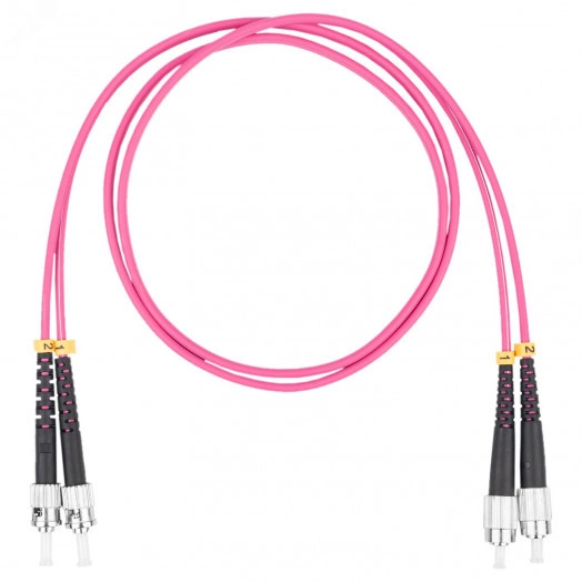 Шнур оптический коммутационный (патч-корд), FC-ST, дуплекс (duplex) OM4, нг(А)-HF, маджента, 7,0 м