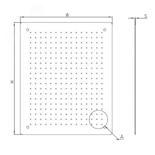 Панель монтажная перфорированная 250х250 для шкафов EMW высота/ширина 300 и 300