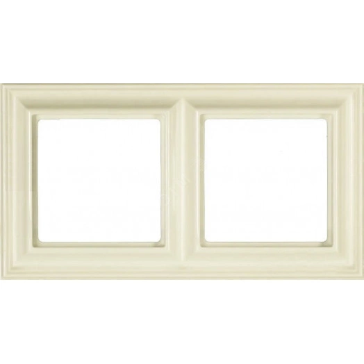 Рамка 2-местная для вертикальной и горизонтальной установки. Серия- Eco DECO. Материал- термопласт. Цвет- слоновая кость.