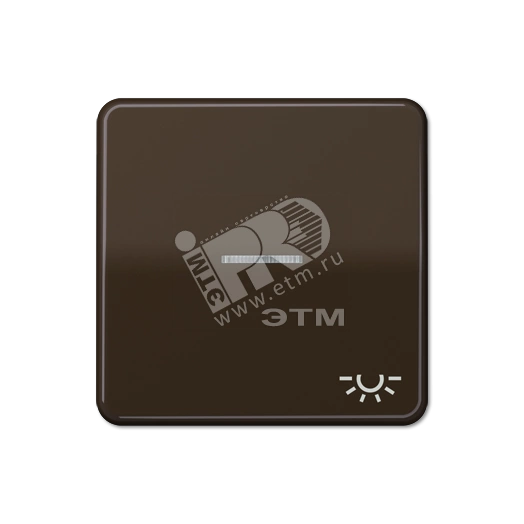 Клавиша с окошком и символом  освещение  для выключателей с подсветкой  коричневая