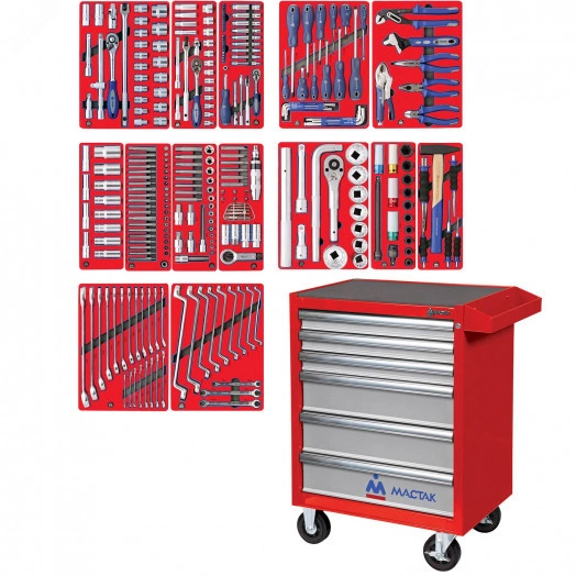 Набор инструментов 'ПРОФИ' в красной тележке 299 предметов