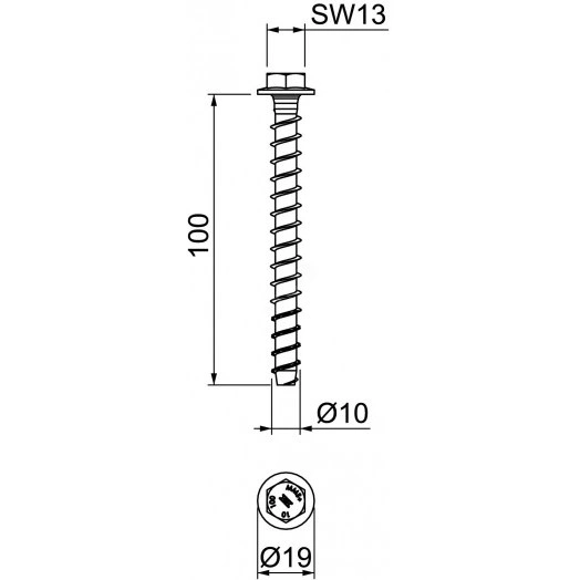 Анкер огнестойкий винтовой
