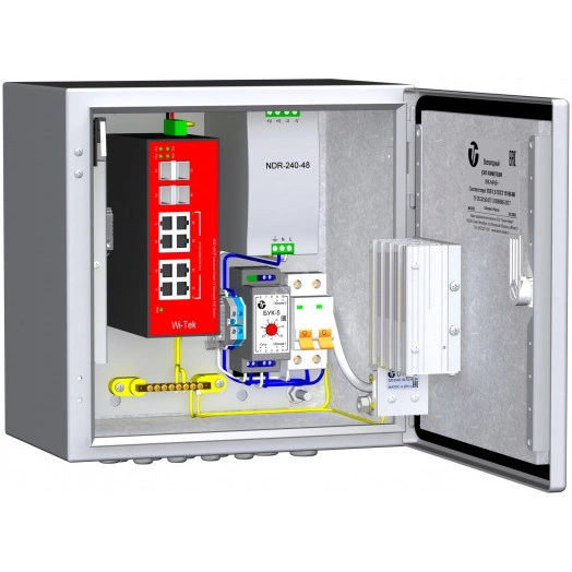 Узел коммутационный 8хPoE+, 2хSFP, 240 Вт, АС 220В, 50 Гц IP66, 300х300х210 мм