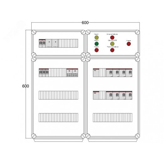 Щит управления электрообогревом DEVIBOX FHR 4x2800 D330 (в комплекте с терморегулятором и датчиком температуры)