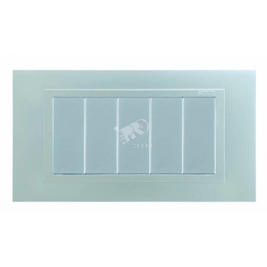 Рамка с суппортом на 8 узких модулей, S82C, алюминий - алюминий (металл.им)