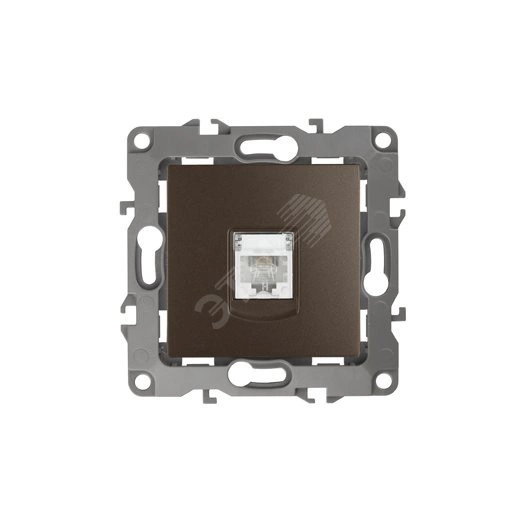 Розетка телефонная RJ11, Эра12, бронза, 12-3105-13