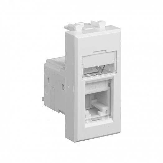 Компьютерная розетка ''Белое облако'' ''Avanti'' RJ-45 модульная, кат. 6А, 1 мод