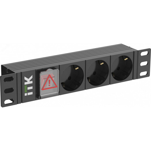 Блок PDU ITK3 розетки нем ст LED 1U вх С14 10дюймов