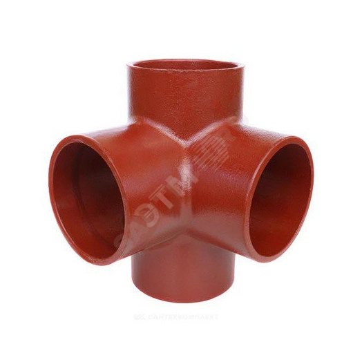 Крестовина чугун SML Ду 125х100х100х90гр 2-х плоскостная безраструбная