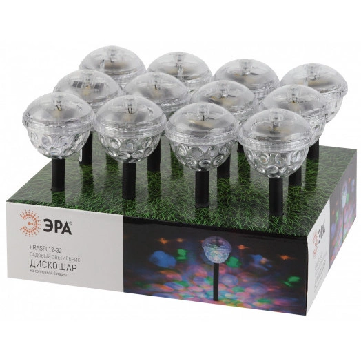 Садовый светильник Дискошар на солнечной батарее ERASF012-32 ЭРА