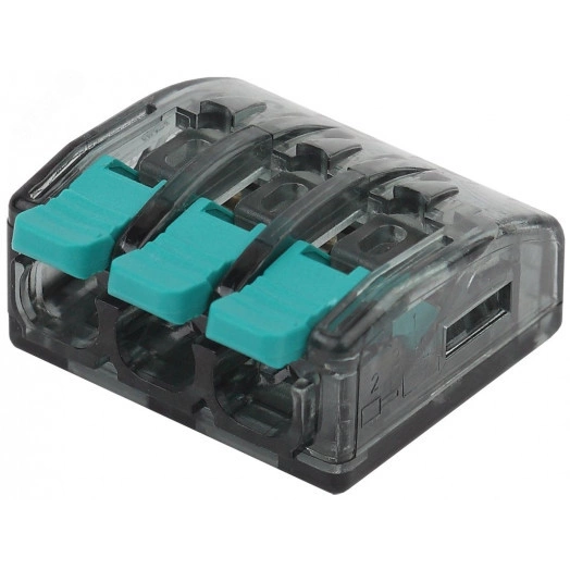 Клемма компактная серии 413 с рычагом, 3 отверстия, 0,5-4 мм2 NO-224-50 ЭРА