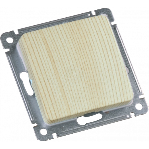 Выключатель одноклавишный, скрытой установки, в рамку, сосна