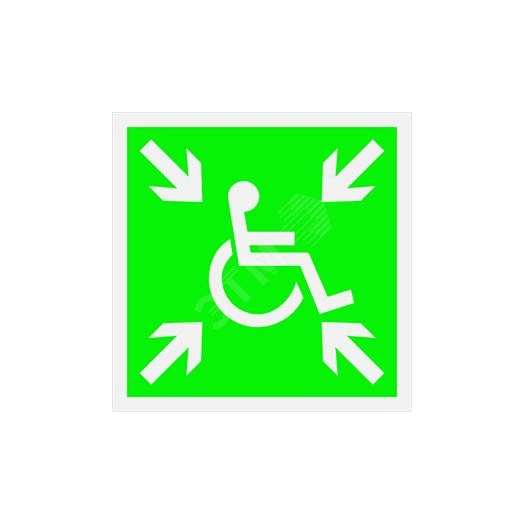 Наклейка Пункт (место) сбора МГН (Безопасная зона МГН) NPU-2424.E65