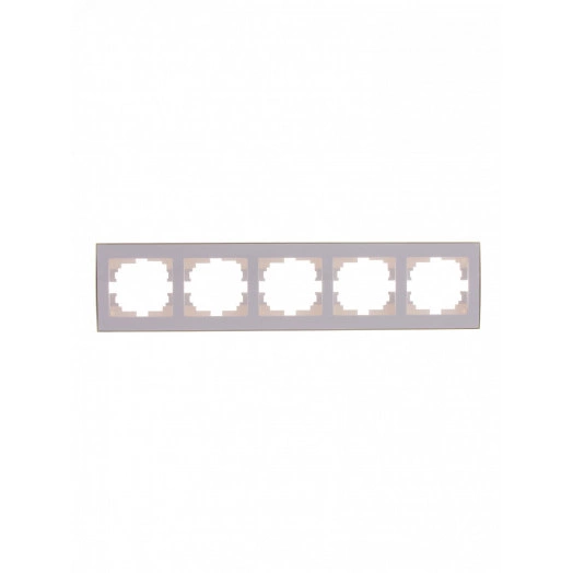 Рамка RAIN 5-ая горизонтальная белая с боковой вставкой золото
