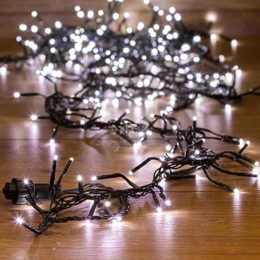 Гирлянда домашняя Кластер LED 3 м, темно-зеленый ПВХ IP20, 288 диодов, цвет белый