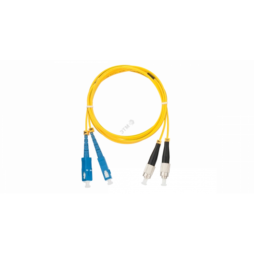 Шнур оптический переходной SM 9/125 OS2 SC/UPC-FC/UPC двойной LSZH 2мм