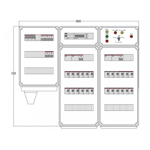 Щит управления электрообогревом DEVIBOX HR 24x1700 D850 (в комплекте с терморегулятором)