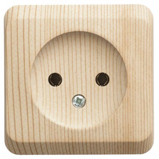 Розетка 1-м ОП Этюд Дача 16А IP20 без заземл. без защ. шторок сосна SchE PA16-001D