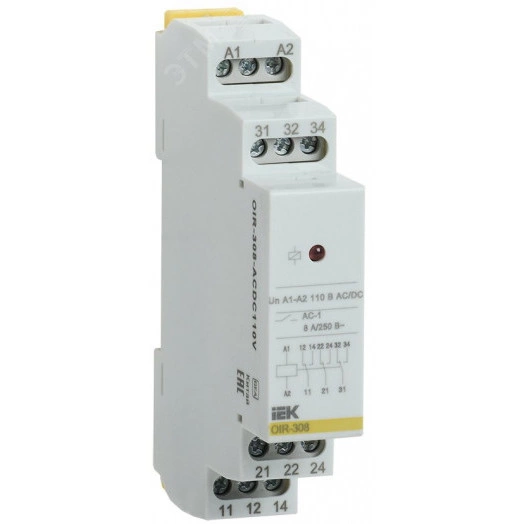 Промежуточное реле OIR 3 конт (8А). 110В AC/DC