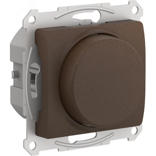 GLOSSA СВЕТОРЕГУЛЯТОР (диммер) повор-нажим, LED, RC, 400Вт, мех.,  ШОКОЛАД