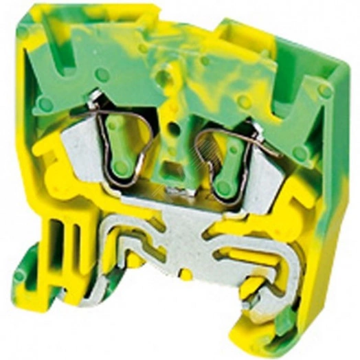 Миниклеммник пружинный 15мм с заземлением 2тчк 2.5мм.кв желто-зеленый