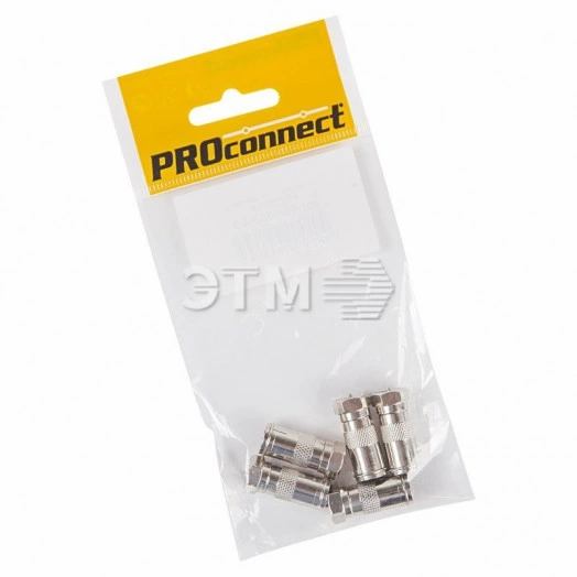 Переходник антенный, (штекер F - гнездо TV), 5шт PROconnect