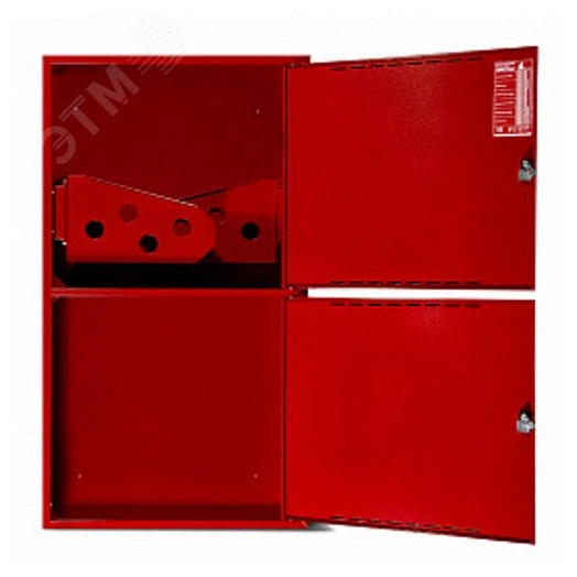 Шкаф пожарный навесной закрытый ПРЕСТИЖ 700х1280х300 красный с двумя кассетами