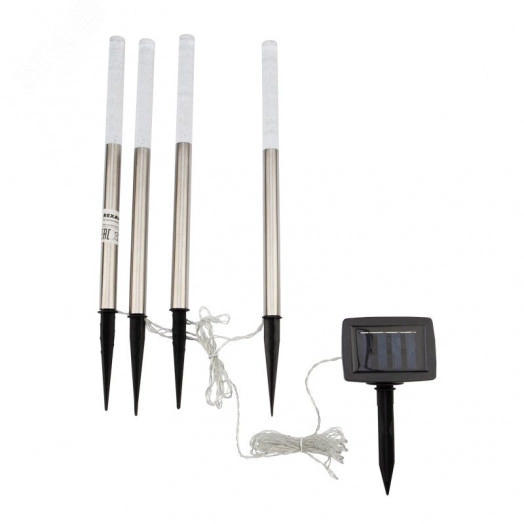 Каскад Lamper Аврора LED 5 м с выносной солнечной панелью 2 м и аккумулятором, монтаж в грунт, IP65, свечение мультиколор