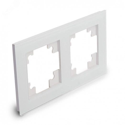 Рамка двухместная горизонтальная, серия Катрин, белый, Stekker